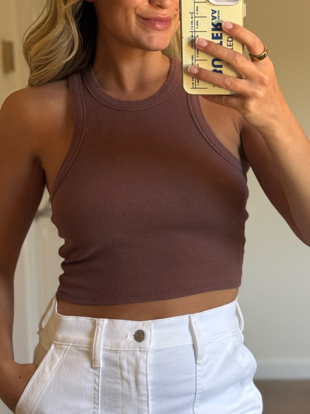 Anthropologie crop tank burnt orange size XXS